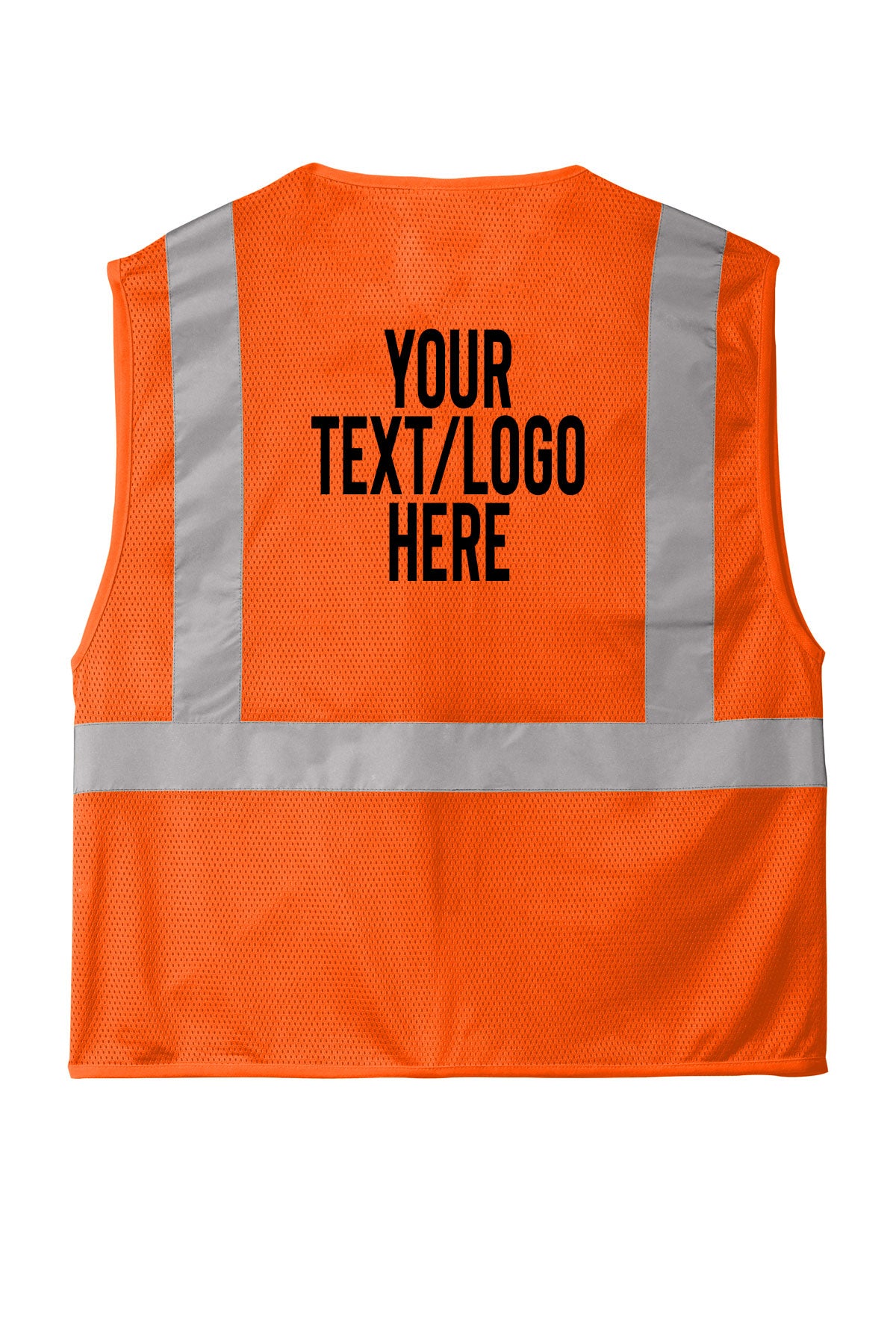CSV101 CornerStone® ANSI 107 Class 2 Economy Mesh Zippered Vest Custom w/ Solid or Reflective Print