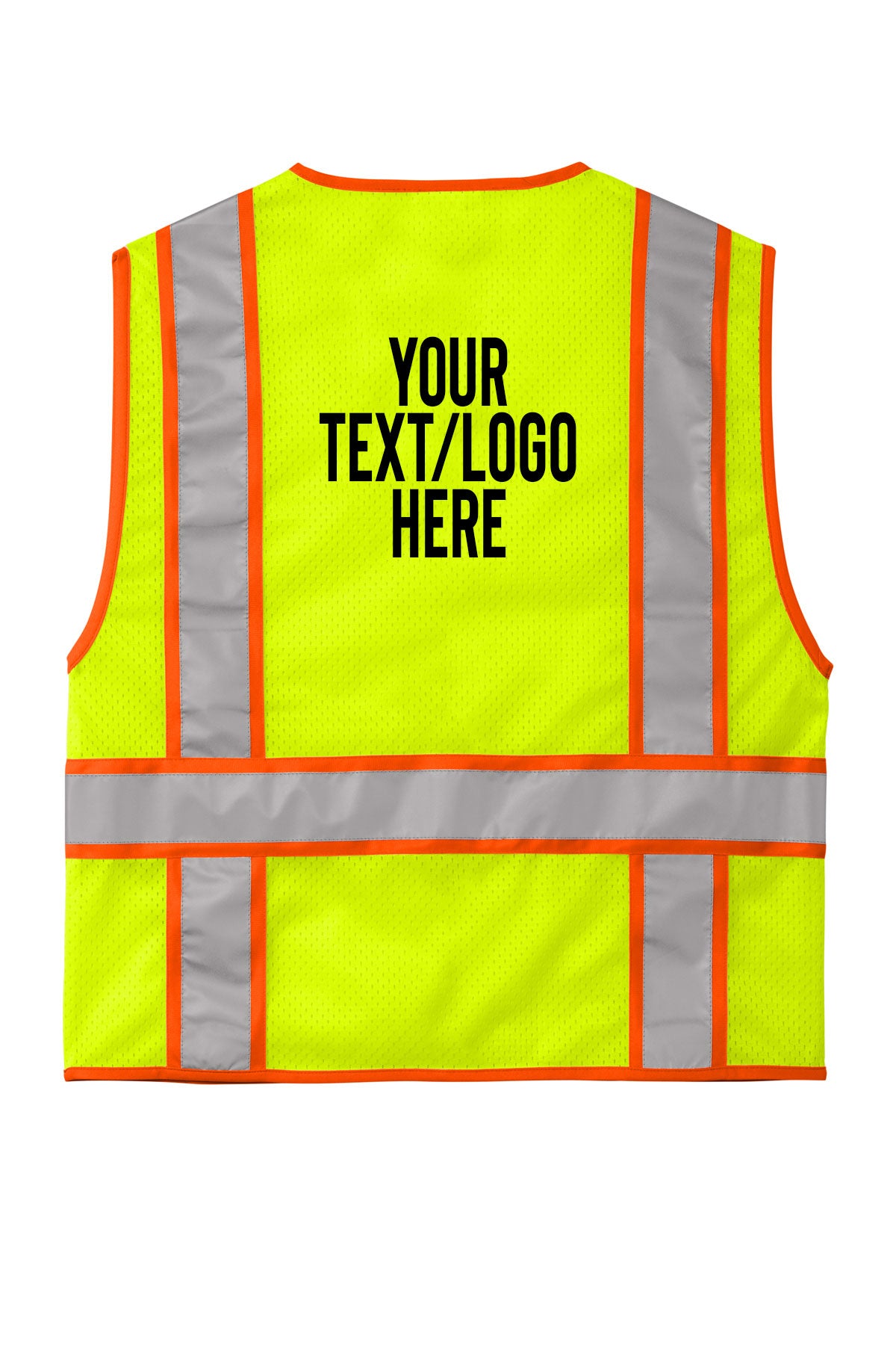 CSV103 CornerStone® ANSI 107 Class 2 Mesh Zippered Two-Tone Vest Custom w/ Solid or Reflective Print