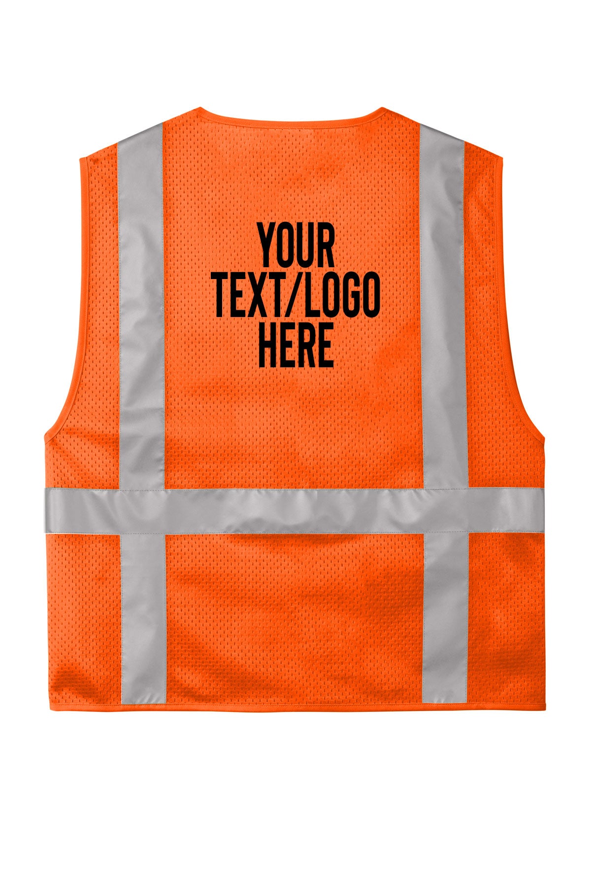 CSV104 CornerStone ANSI 107 Class 2 Mesh Six-Pocket Zippered Vest Custom w/ Solid or Reflective Print
