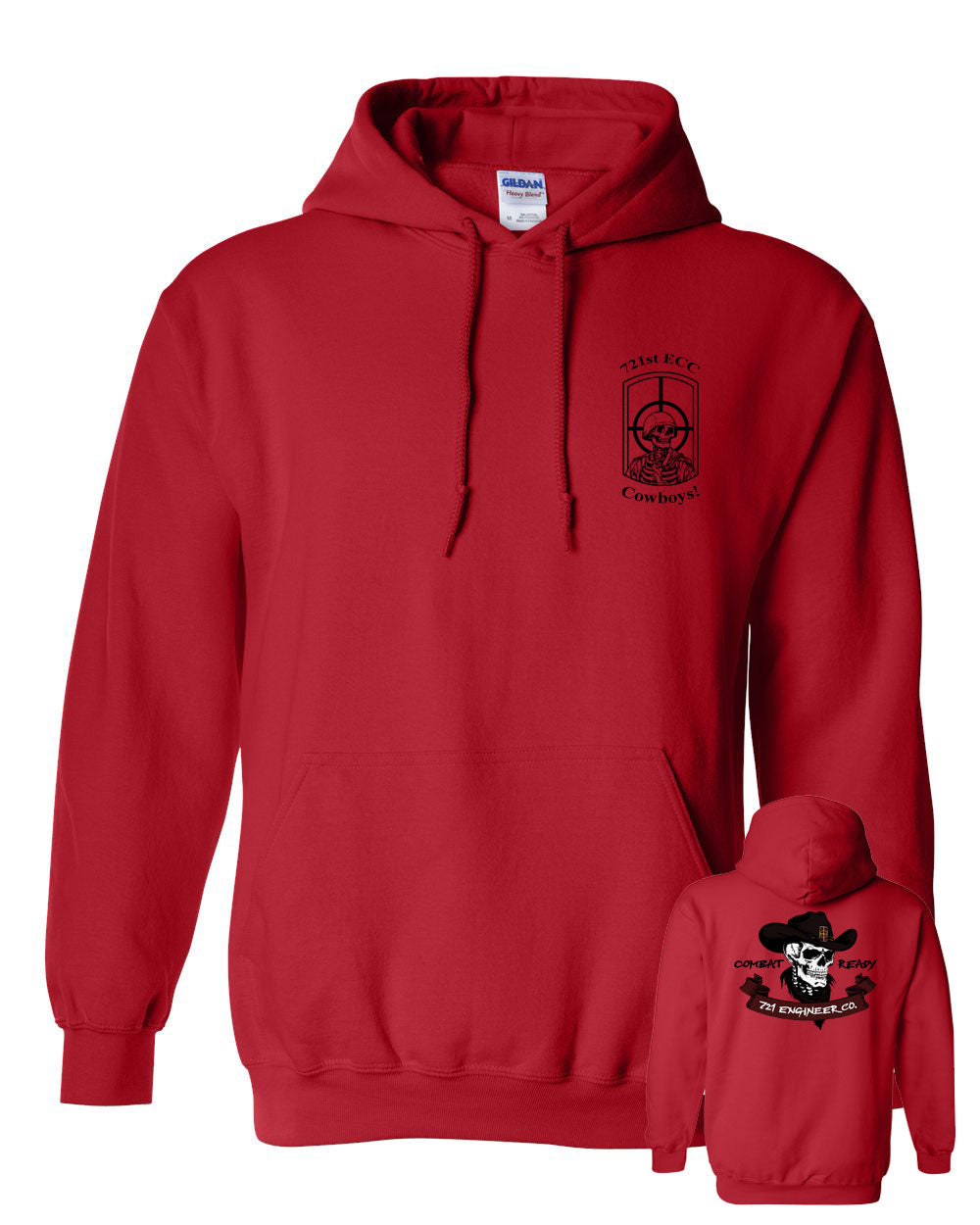 Combat Ready Hooded Sweatshirt with Single Colored Print