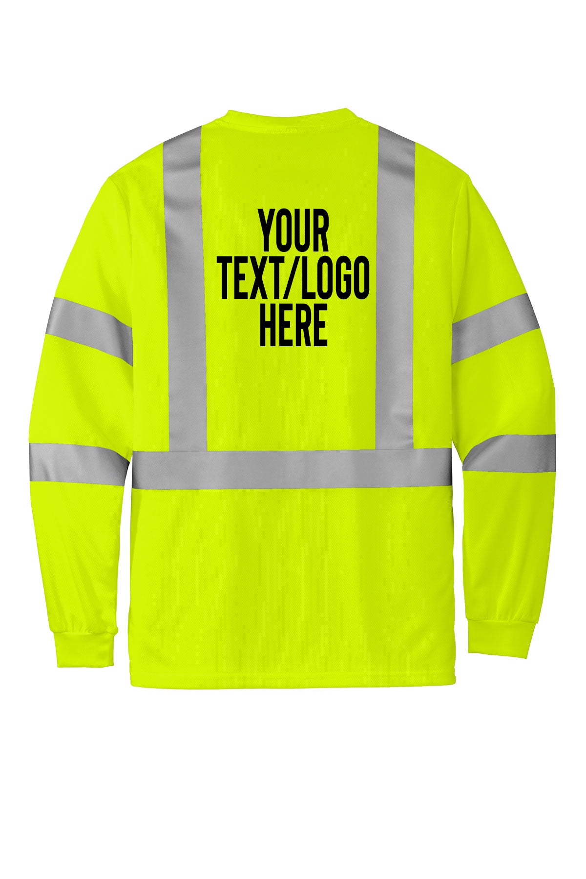 CS203 CornerStone® ANSI 107 Class 3 Mesh Long Sleeve Tee Custom w/ Solid or Reflective Print
