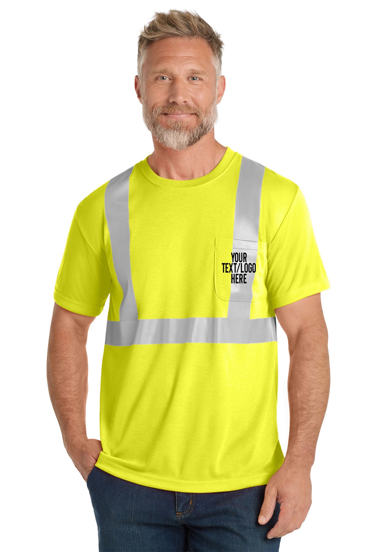 CS401 CornerStone® - ANSI 107 Class 2 Safety T-Shirt Custom w/ Solid or Reflective Print