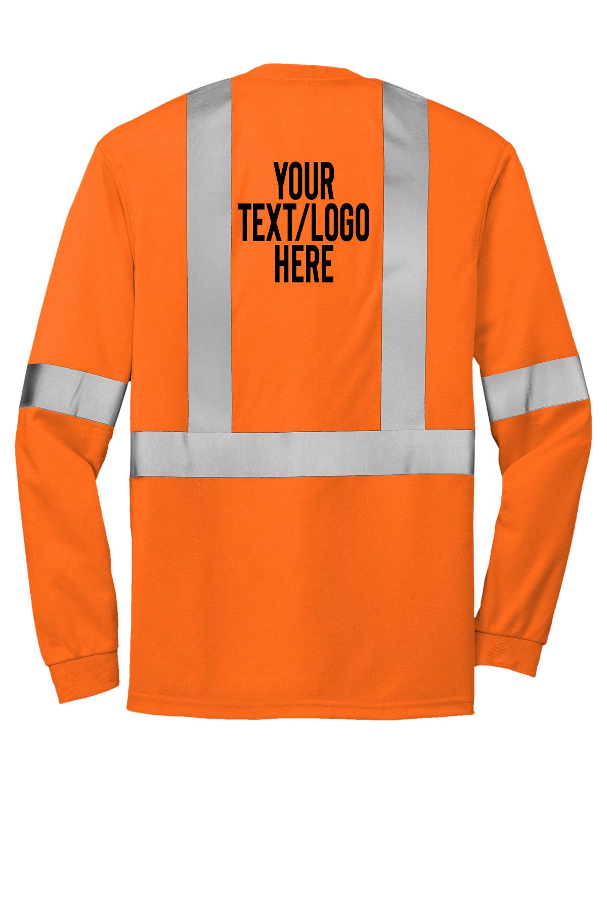 CS401LS CornerStone® ANSI 107 Class 2 Long Sleeve Safety T-Shirt Custom w/ Solid or Reflective Print