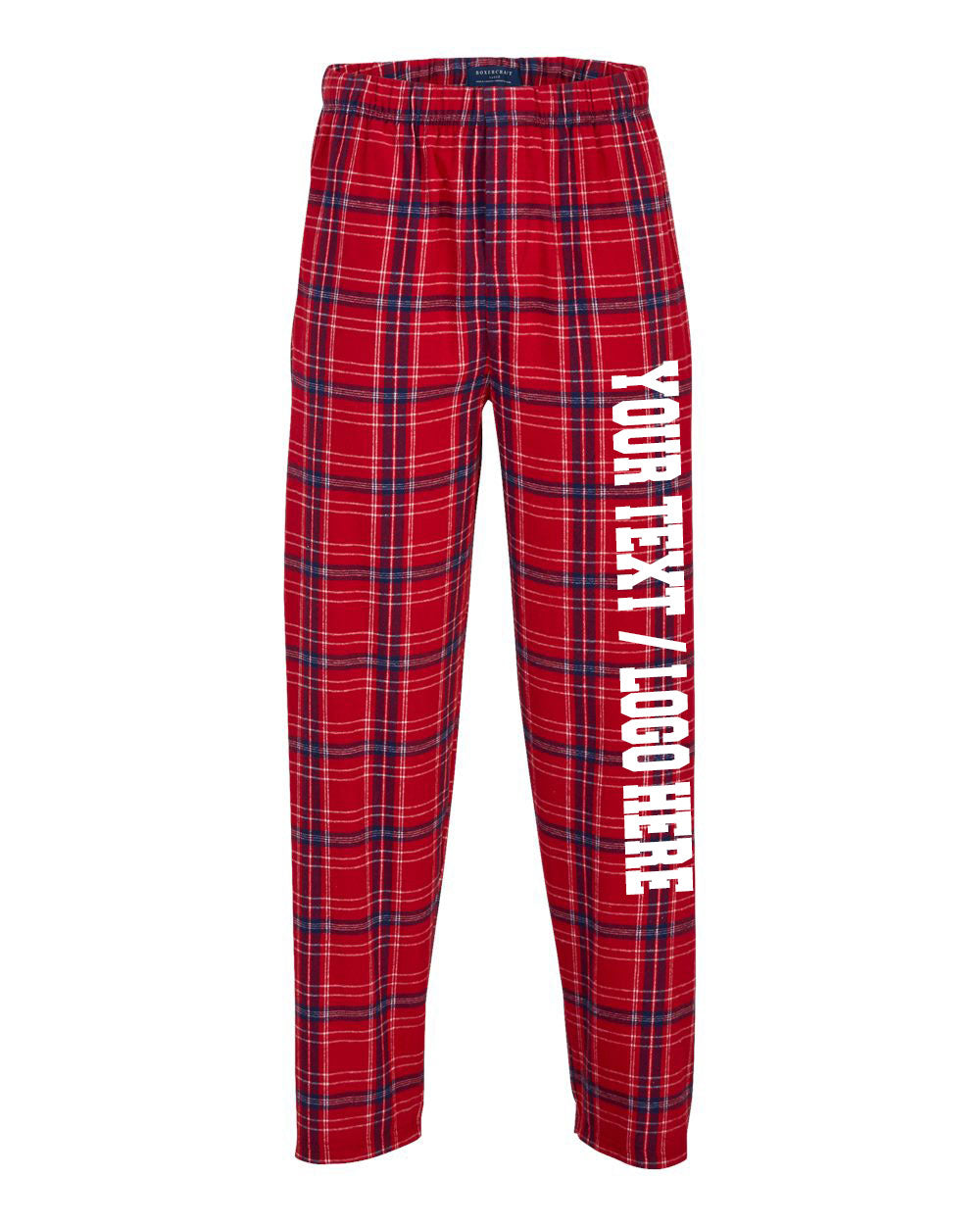 Boxercraft Unisex Flannel Pants Kingston Brick Red Flannel Pants with Custom Text
