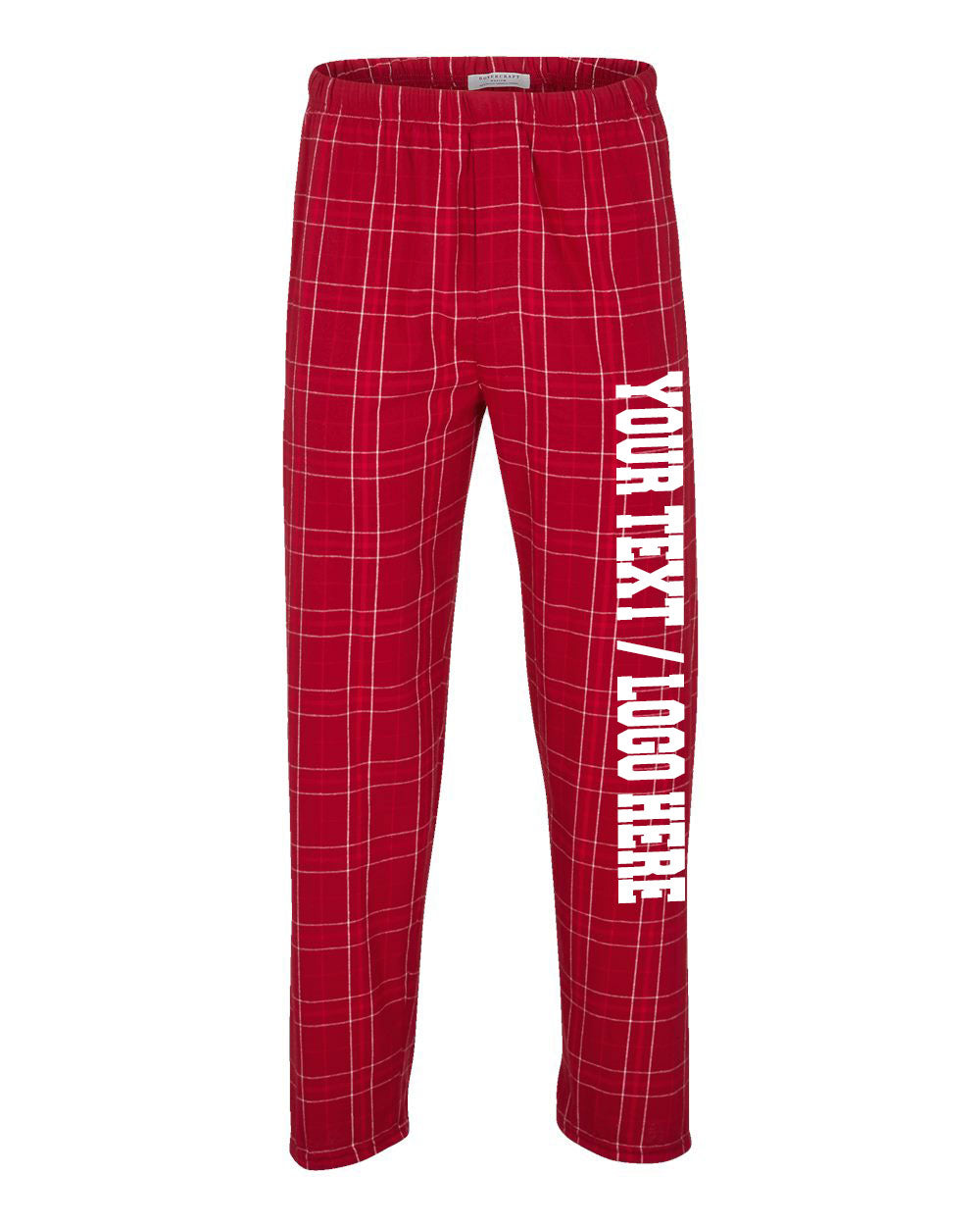Boxercraft Unisex Flannel Pants Crimson Field Day Plaid Flannel Pants with Custom Text