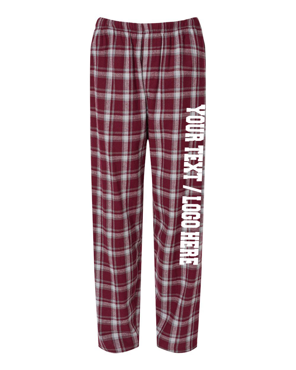 Boxercraft Unisex Flannel Pants Heritage Maroon Flannel Pants with Custom Text