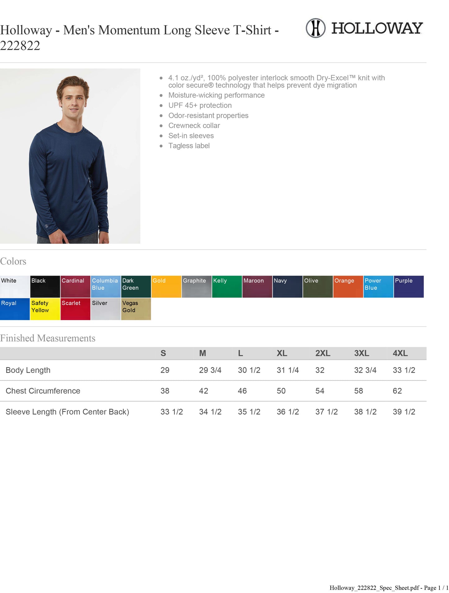Stage Right Holloway Momentum Long Sleeve T-Shirt