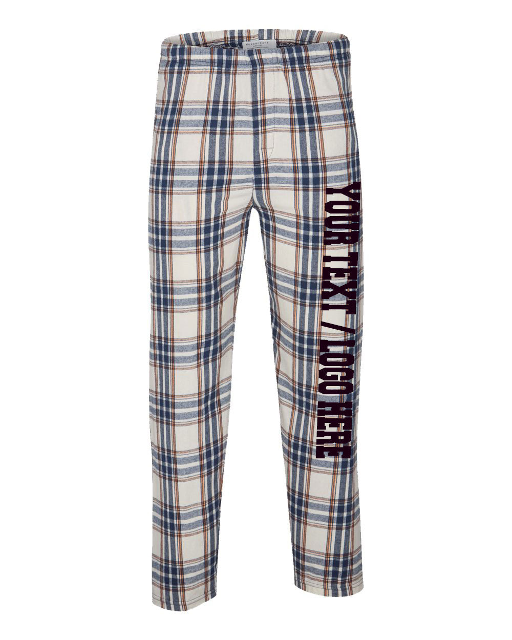 Boxercraft Unisex Flannel Pants Indigo Flannel Pants with Custom Text