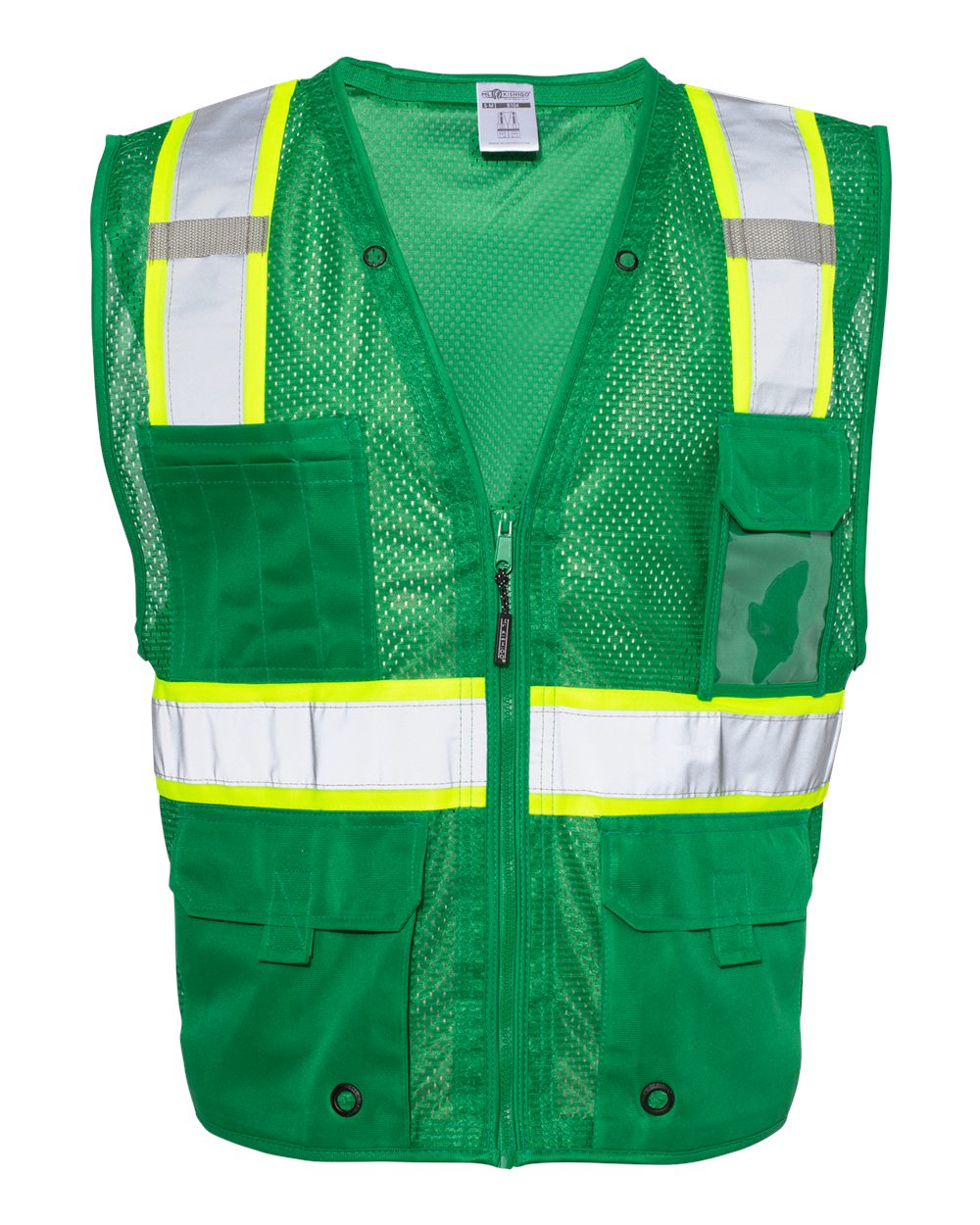 Kishigo - EV Series® Enhanced Visibility Multi-Pocket Mesh Vest - B100-111 Custom w/ Solid or Reflective Print