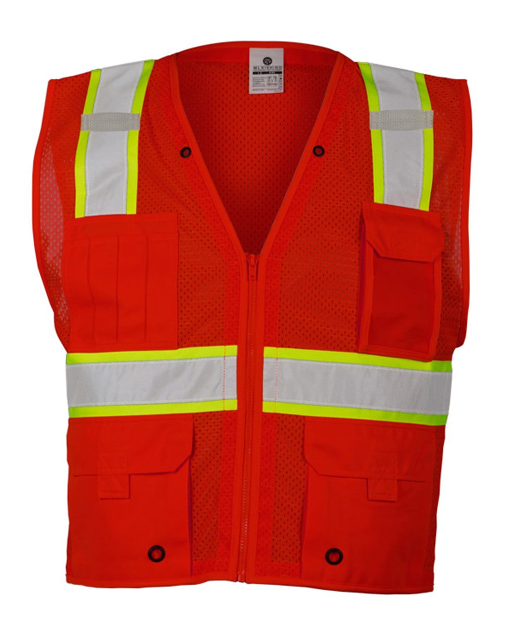 Kishigo - EV Series® Enhanced Visibility Multi-Pocket Mesh Vest - B100-111 Custom w/ Solid or Reflective Print