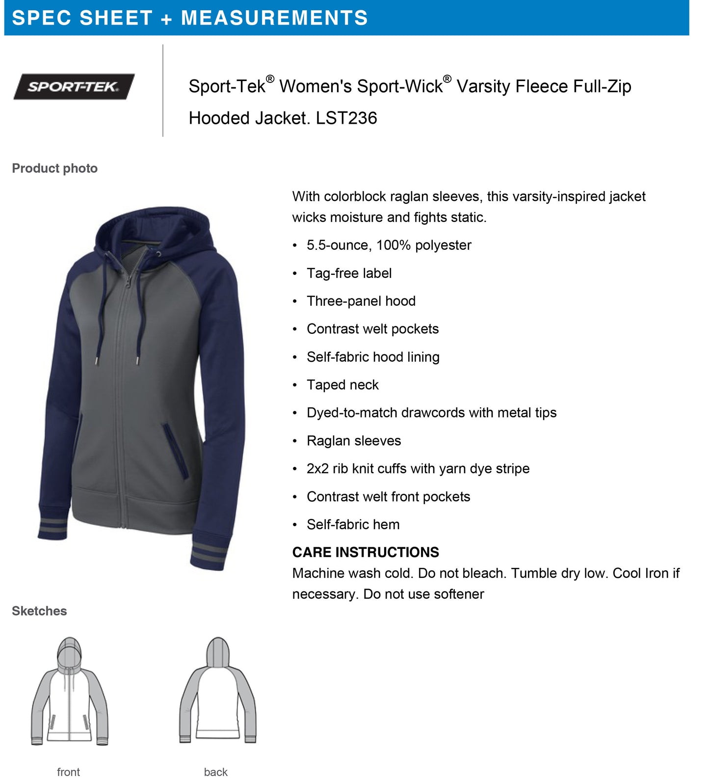 Stage Right Sport-Tek® Women's Sport-Wick® Varsity Fleece Full-Zip Hooded Jacket