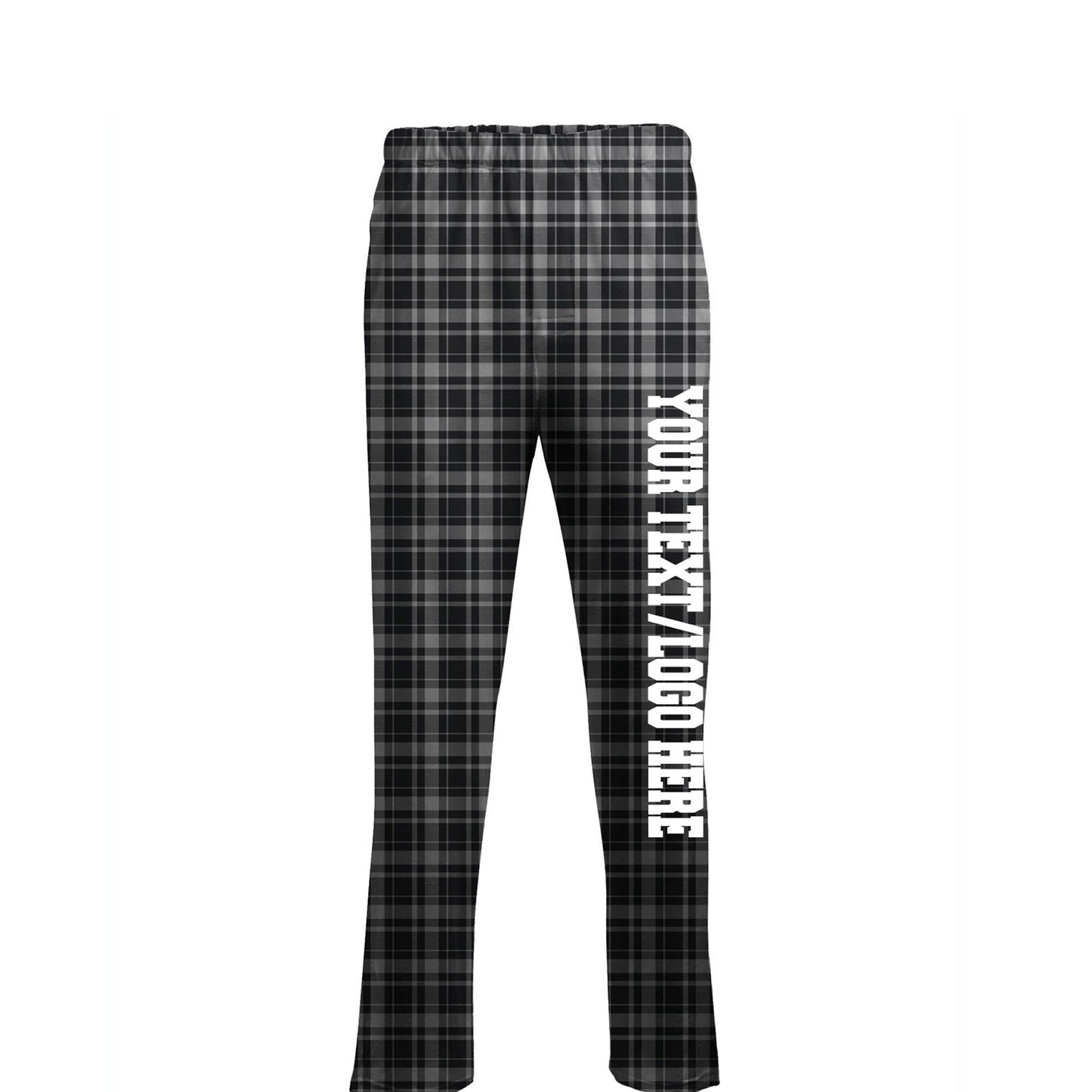 Boxercraft Unisex Flannel Pants Grey and Black Flannel Pants with Custom Text