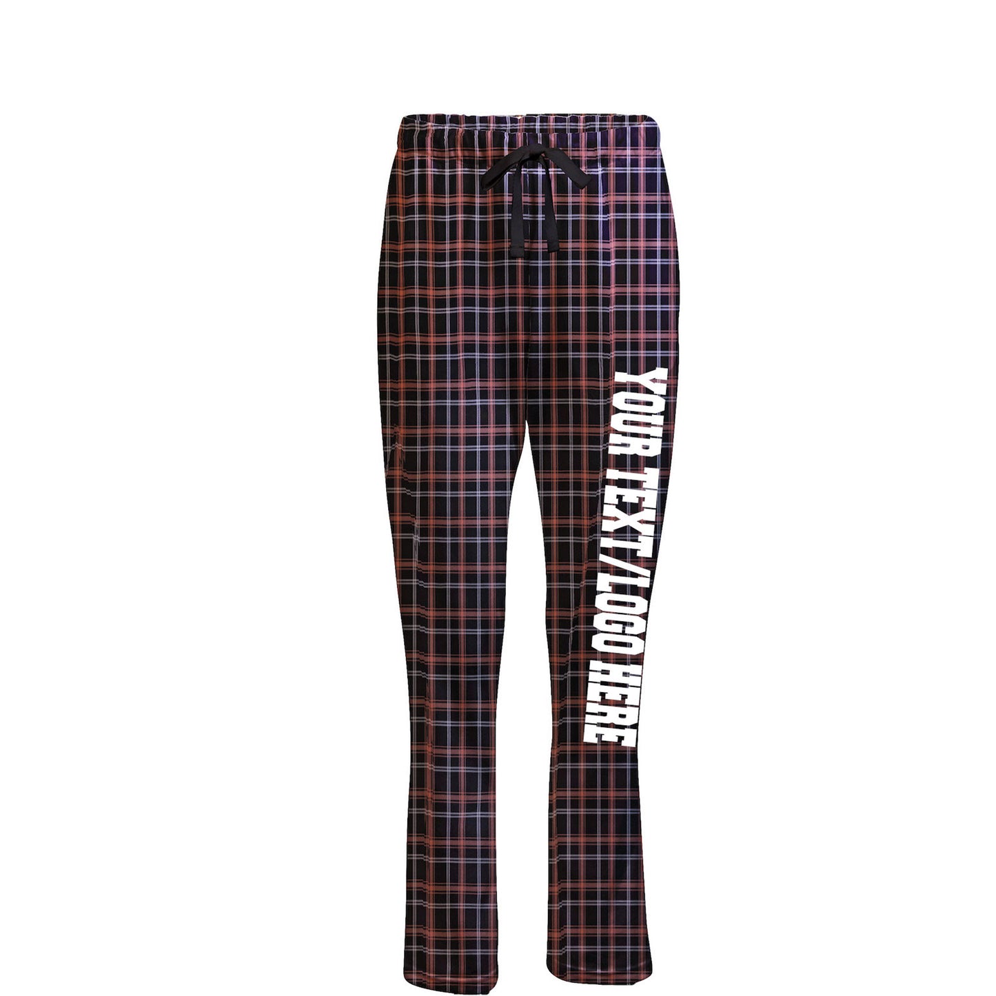 Boxercraft Ladies Henley Flannel Pants Orange Black White Caring Flannel Pants with Custom Text/Logo