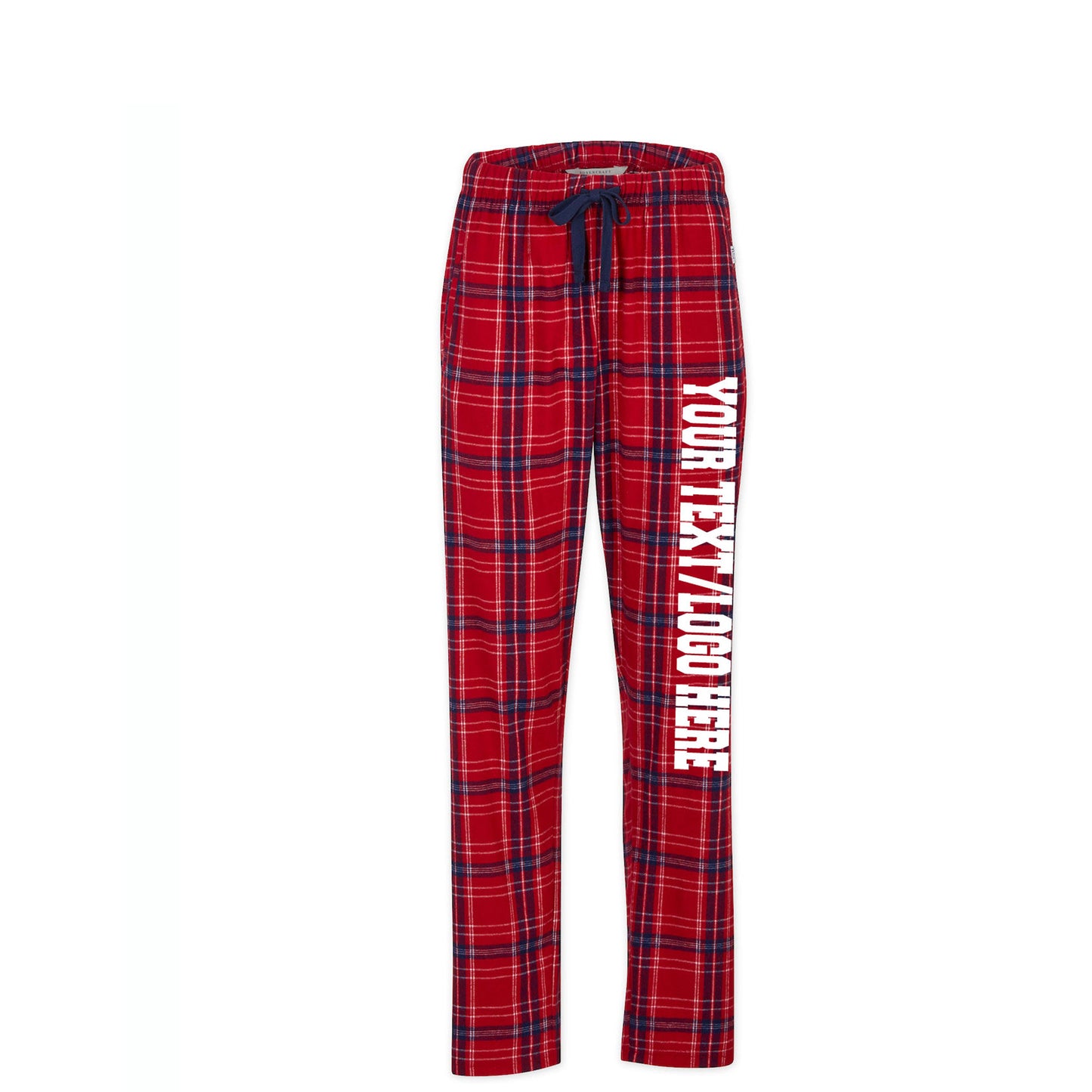 Boxercraft Ladies Henley Flannel Pants Brick Red Flannel Pants with Custom Text/Logo