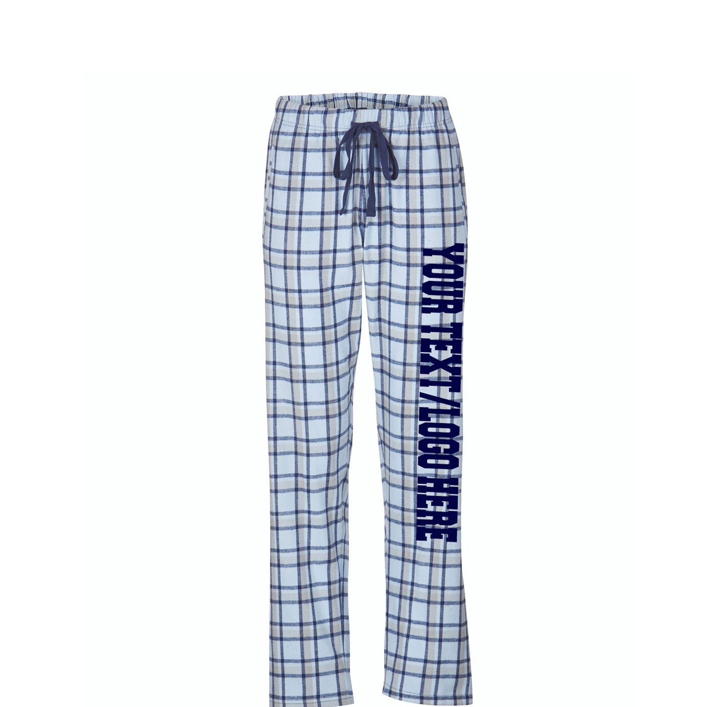 Boxercraft Ladies Henley Flannel Pants Carolina Navy Flannel Pants with Custom Text/Logo