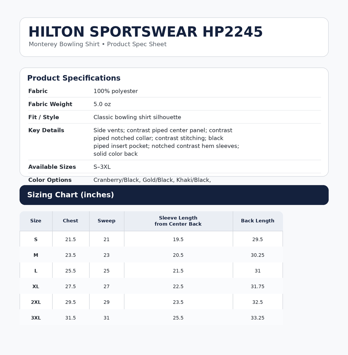 Hilton HP2245 Bowling Shirt Cranbery Custom Text or Design