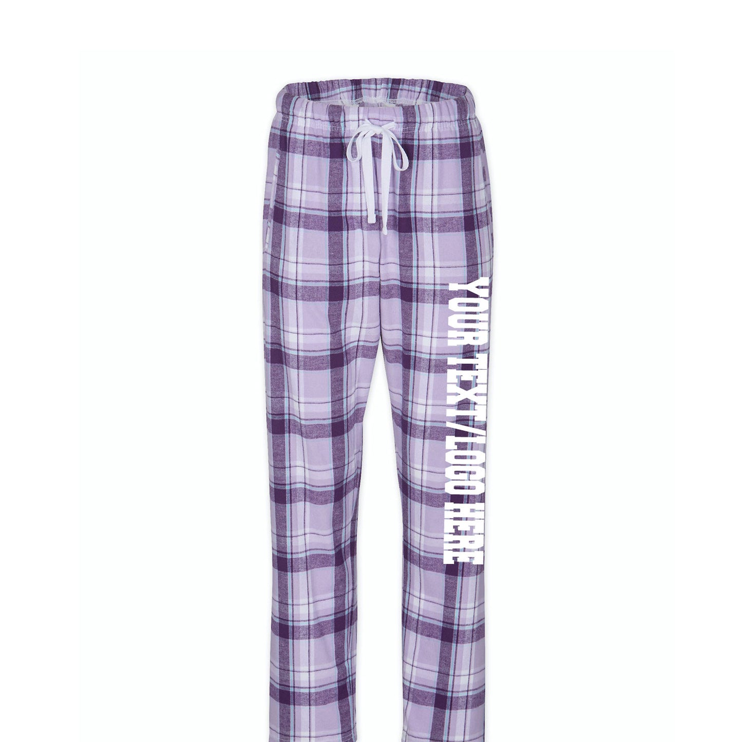 Boxercraft Ladies Henley Flannel Pants Lavender Flannel Pants with Custom Text