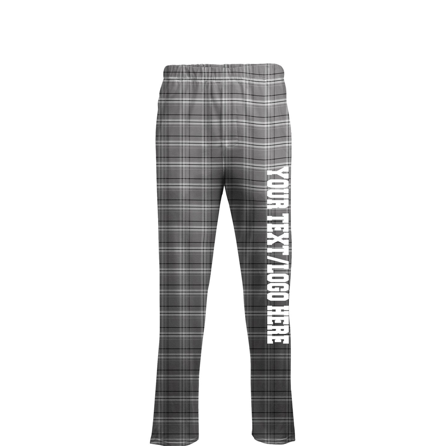Boxercraft Unisex Flannel Pants Oxford Grey Black White Flannel Pants with Custom Text