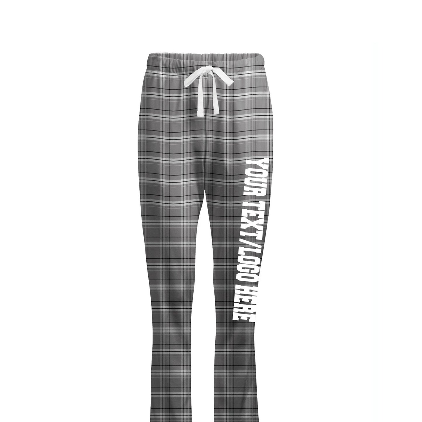 Boxercraft Ladies Henley Flannel Pants Oxford Grey Caring Flannel Pants w/ Custom Text/Logo