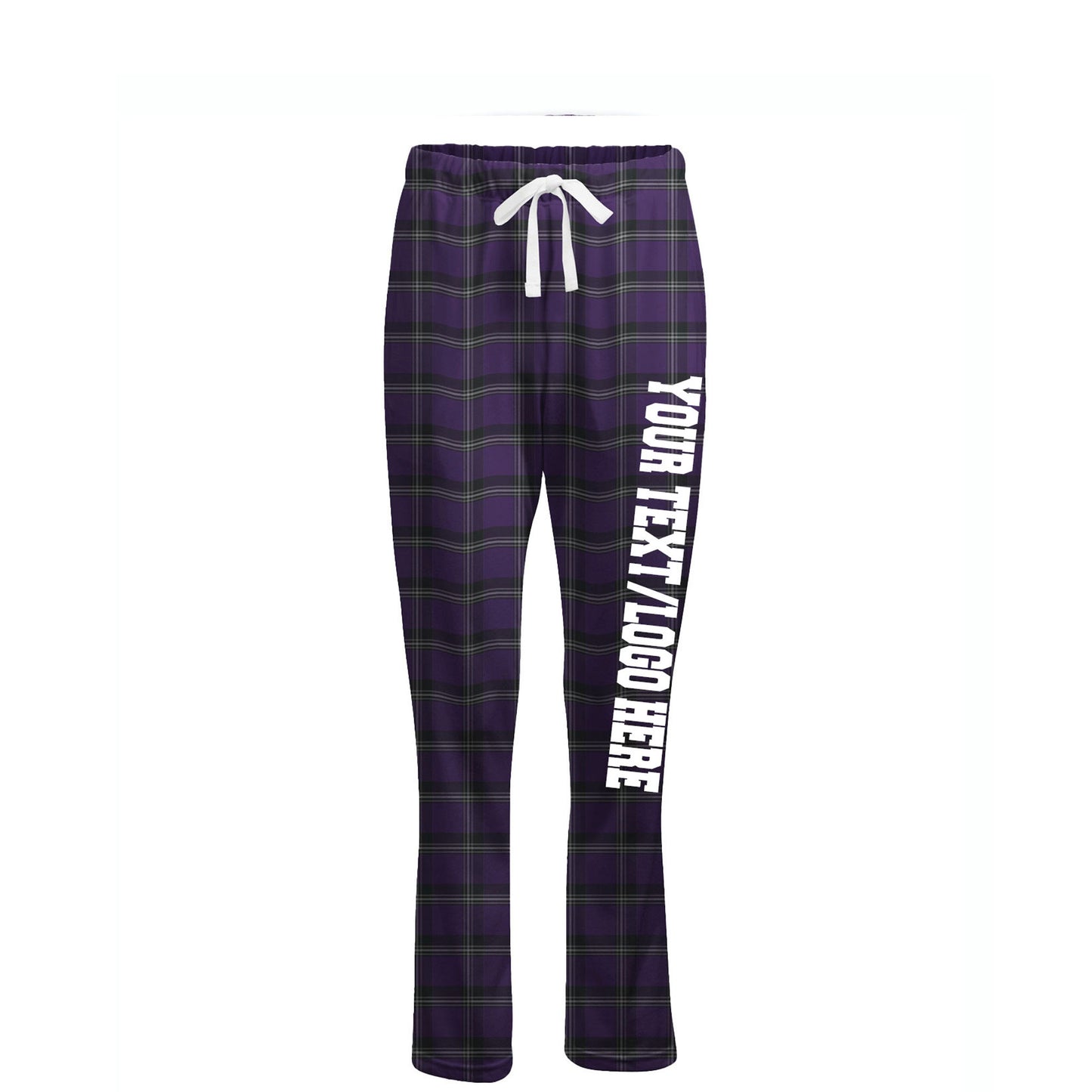 Boxercraft Ladies Henley Flannel Pants Purple Flannel Pants w/ Custom Text/Logo