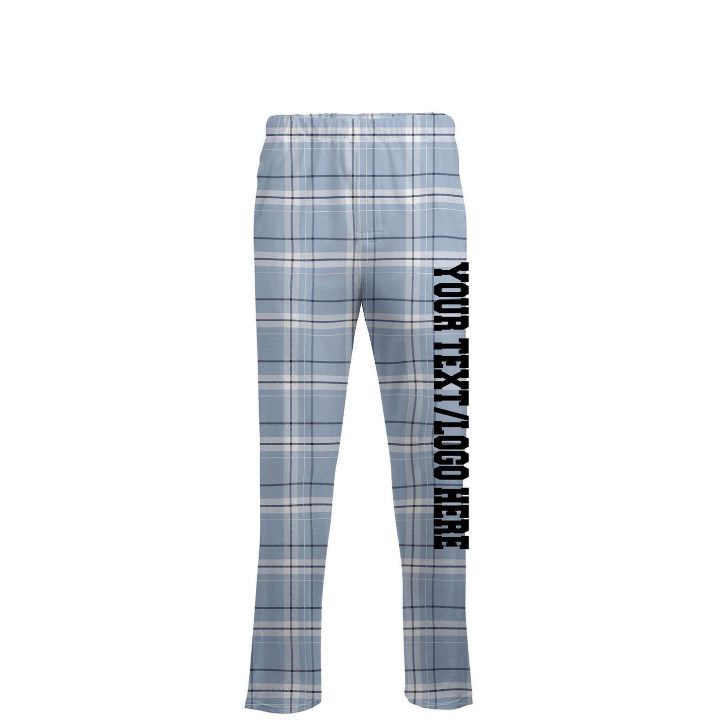 Boxercraft Unisex Flannel Pants Sky Blue Flannel Pants with Custom Text