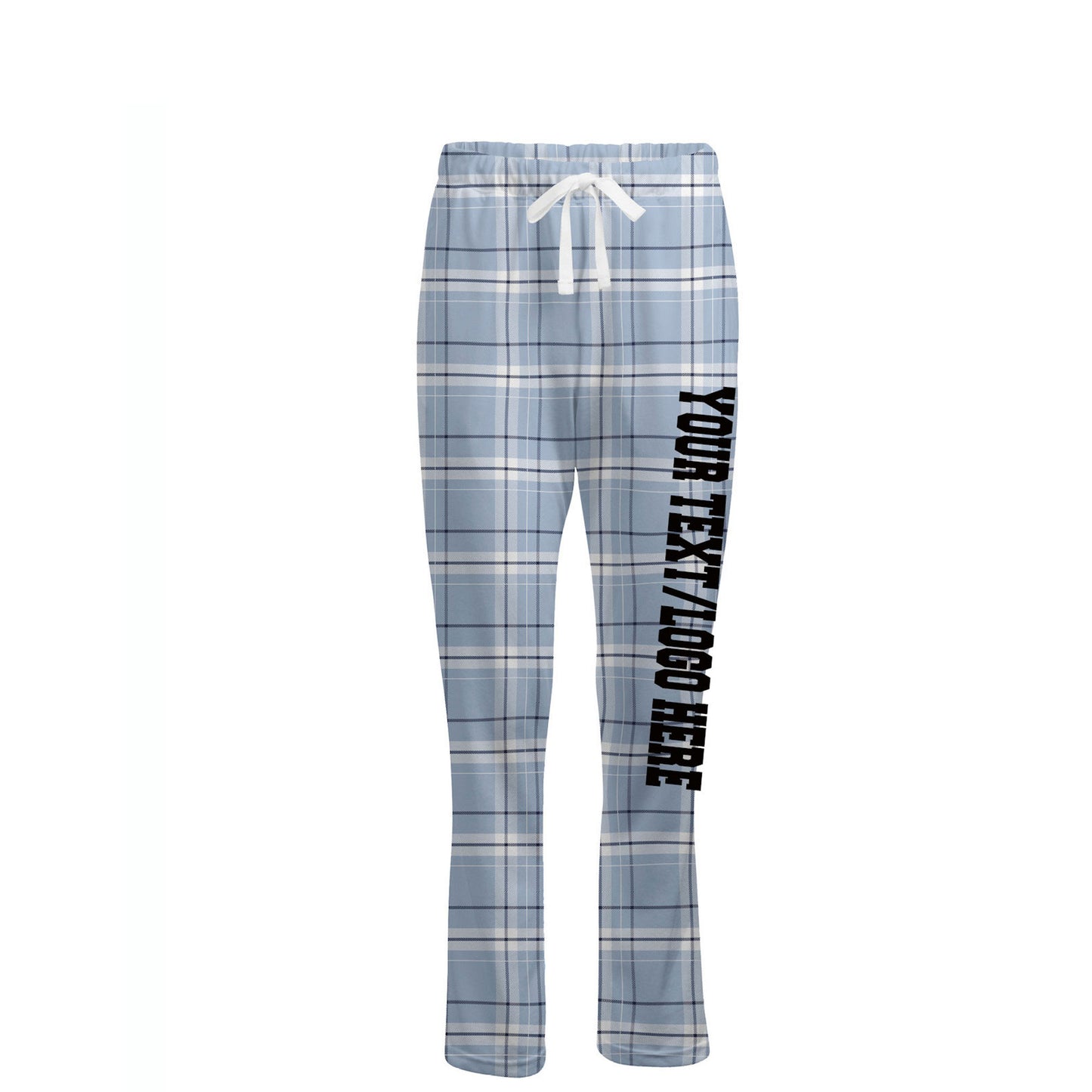 Boxercraft Ladies Henley Flannel Pants Sky Blue Flannel Pants with Custom Text/Logo