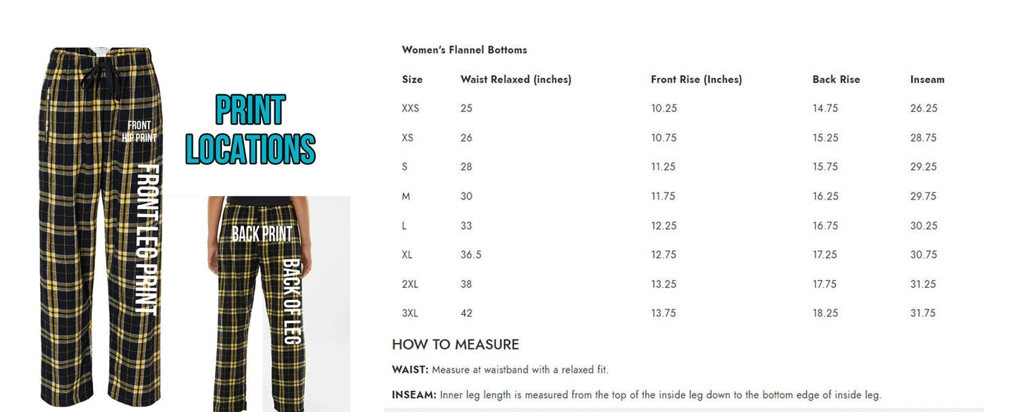 Boxercraft Ladies Henley Flannel Pants Red McIntosh Flannel Pants with Custom Text/Logo