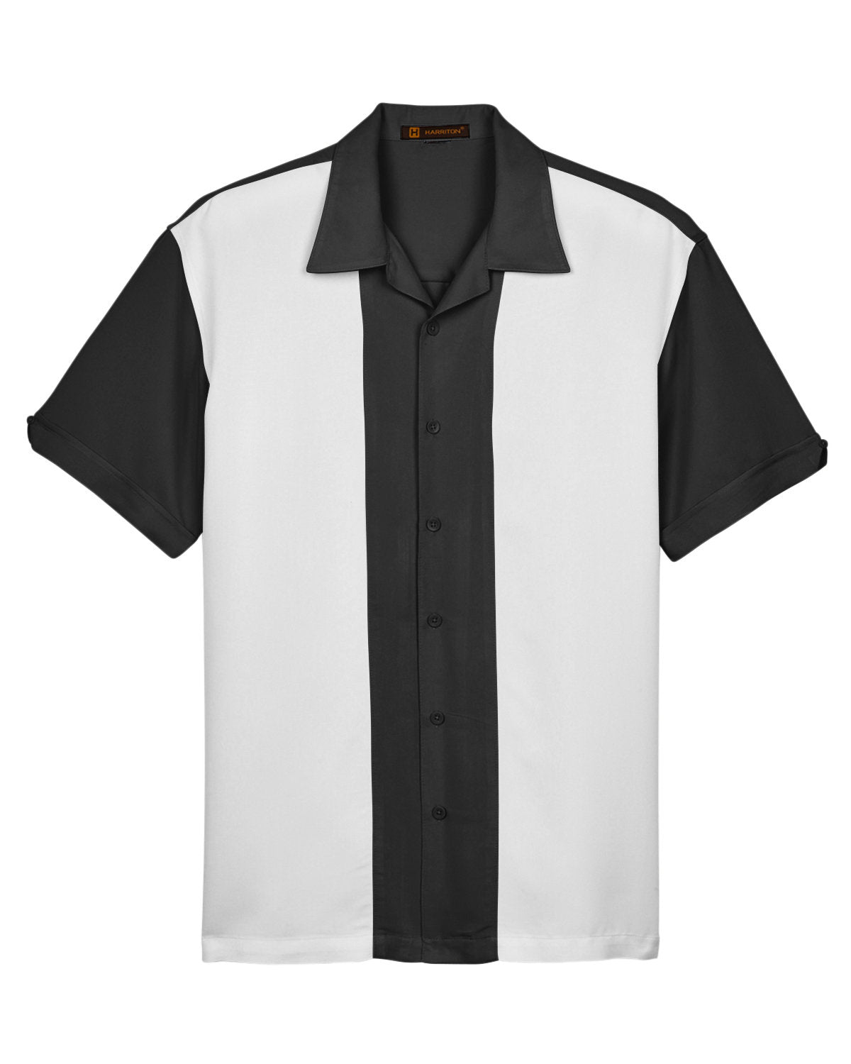 Harriton M575 Bowling Shirt Black - Custom Text or Design
