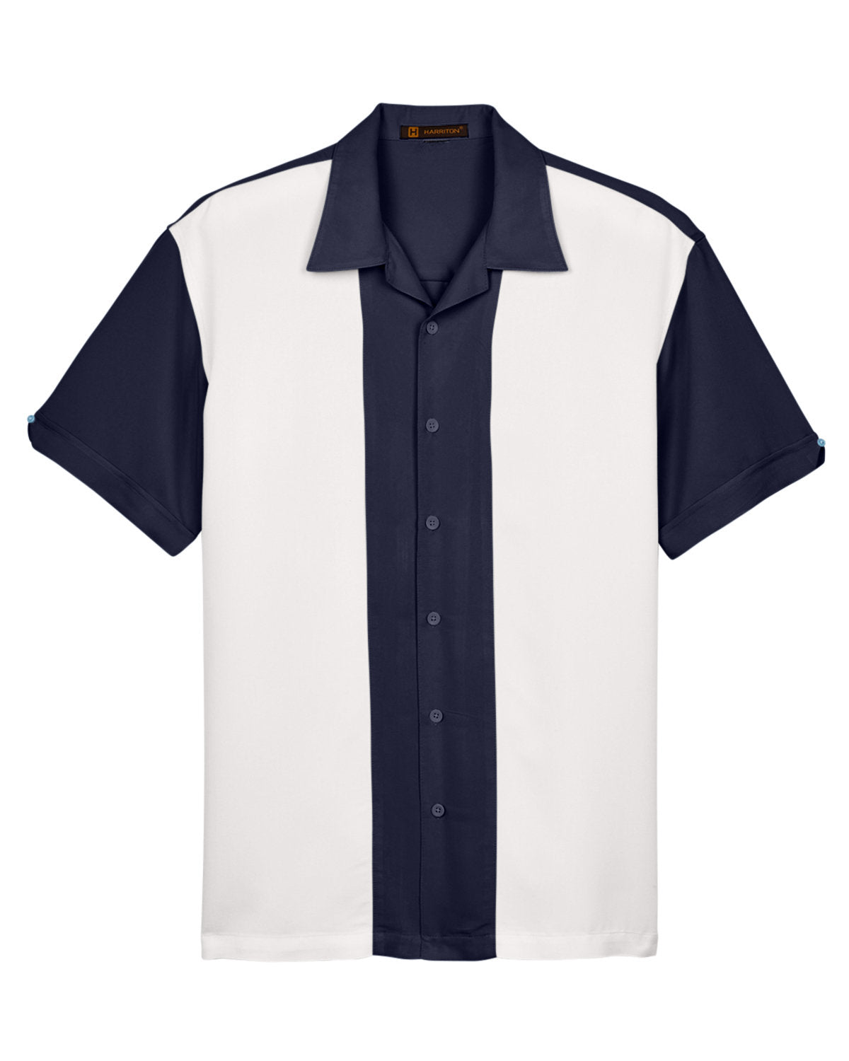 Harriton M575 Bowling Shirt Navy- Custom Text or Design