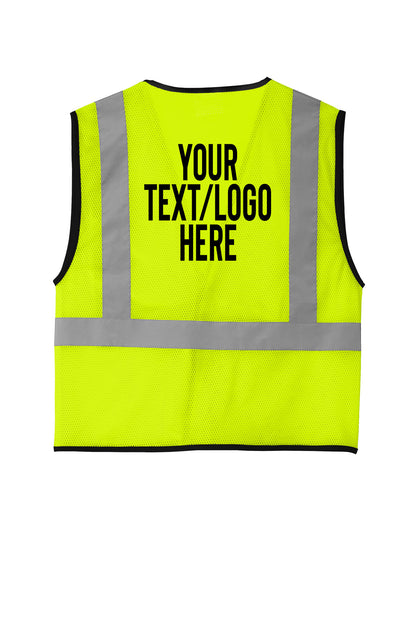 CSV100 CornerStone ANSI 107 Class 2 Economy Mesh One-Pocket Vest Custom w/ Solid or Reflective Print