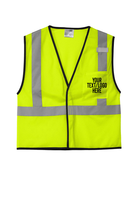 CSV100 CornerStone ANSI 107 Class 2 Economy Mesh One-Pocket Vest Custom w/ Solid or Reflective Print