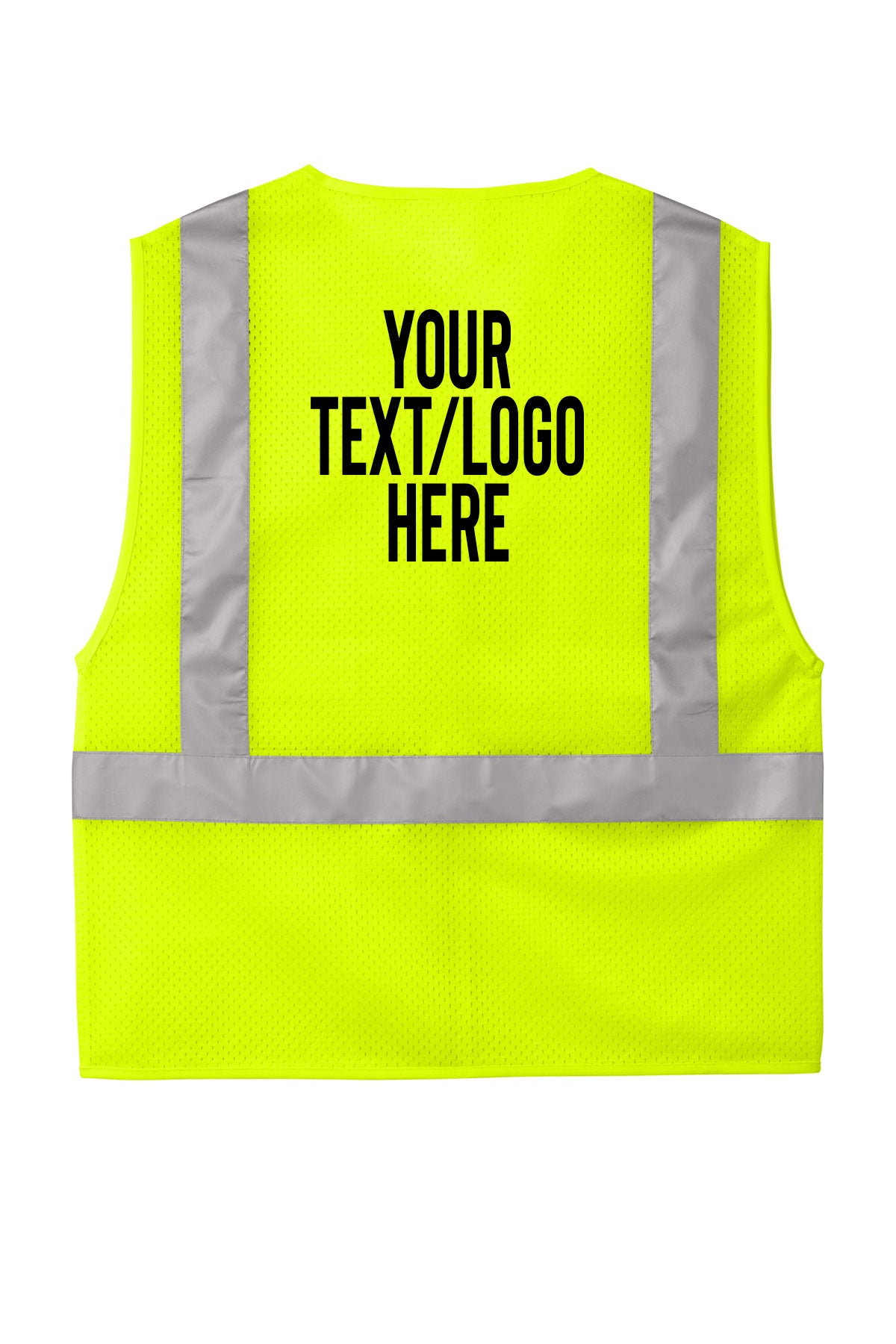 CSV102 CornerStone® ANSI 107 Class 2 Mesh Zippered Vest Custom w/ Solid or Reflective Print