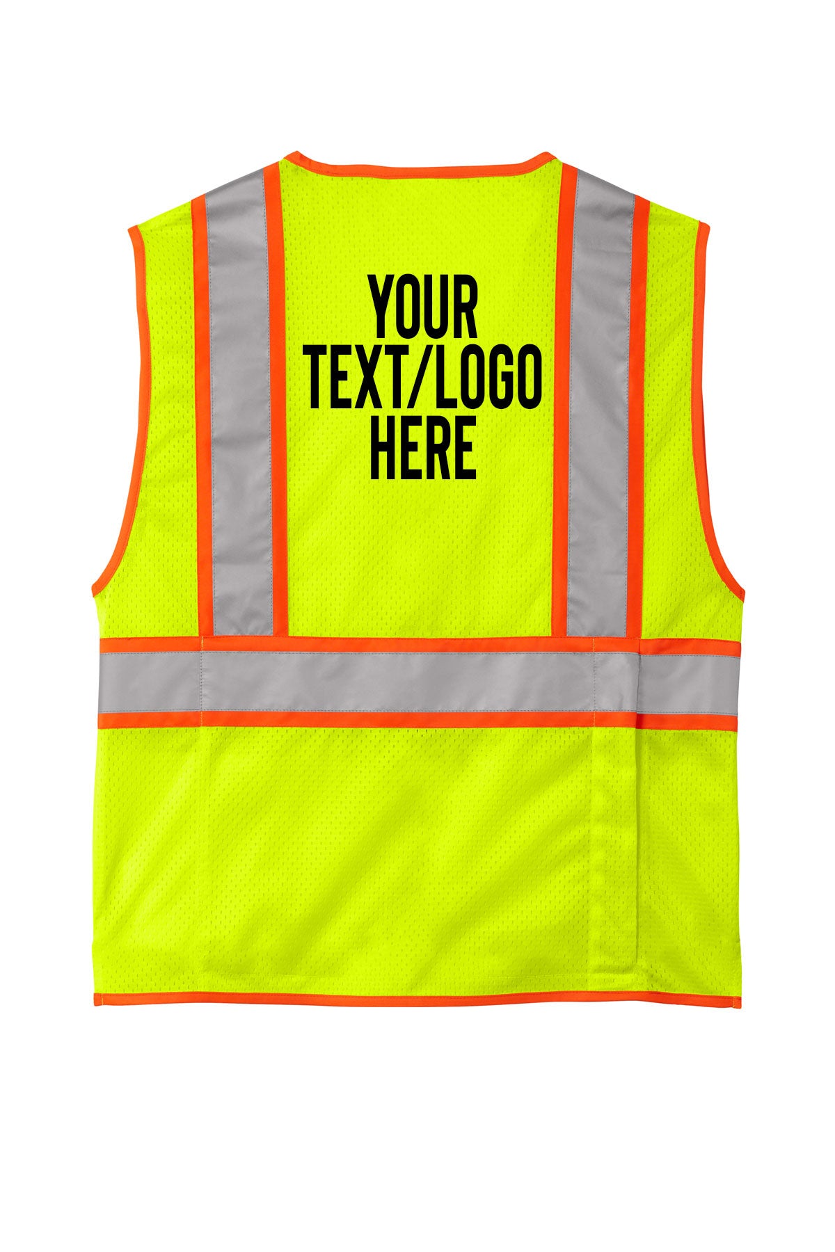 CSV105 CornerStone® ANSI 107 Class 2 Surveyor Zippered Two-Tone Vest Custom w/ Solid or Reflective Print