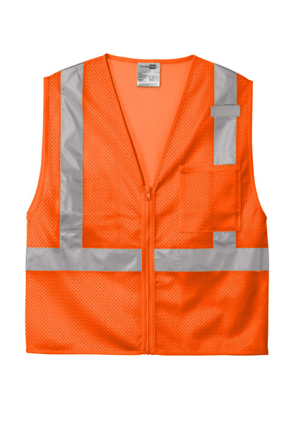 CSV102 CornerStone® ANSI 107 Class 2 Mesh Zippered Vest Custom w/ Solid or Reflective Print