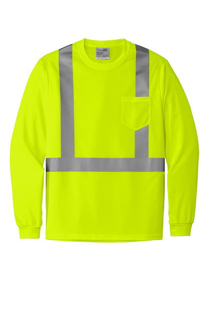 CS201 CornerStone® ANSI 107 Class 2 Mesh Long Sleeve Tee Custom w/ Solid or Reflective Print