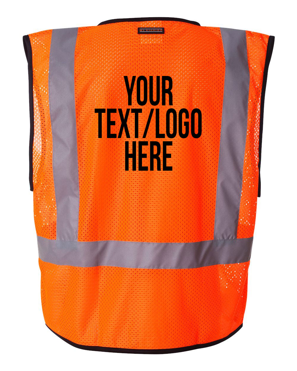 Kishigo - Economy Single Pocket Hook-and-Loop Mesh Vest - 1193-1194 Custom w/ Solid or Reflective Print