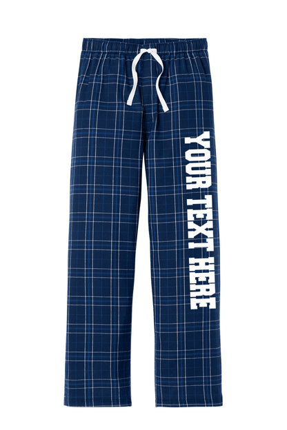 District Unisex Royal Blue and Navy Flannel Pants w/ Custom Text/Logo