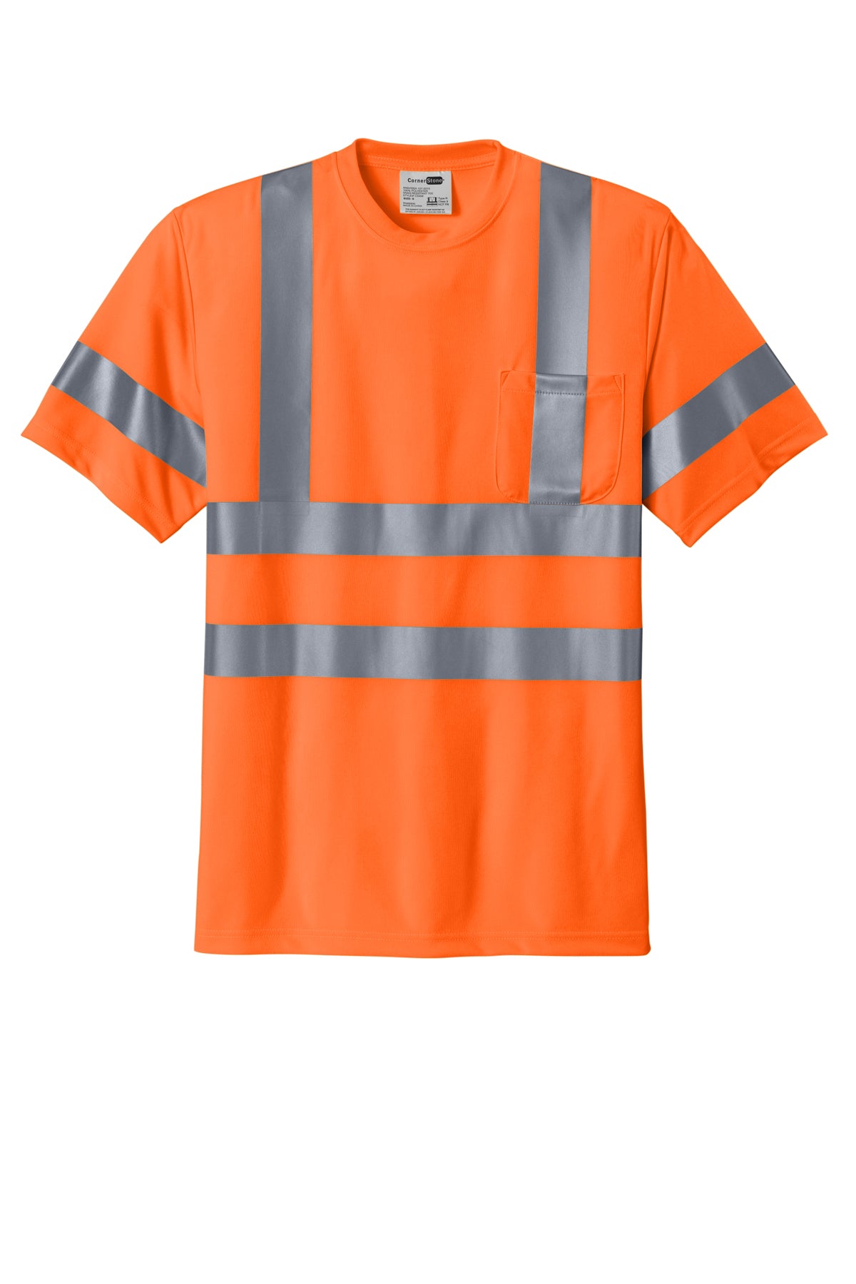 CS408 CornerStone® - ANSI 107 Class 3 Short Sleeve Snag-Resistant Reflective T-Shirt Custom w/ Solid or Reflective Print