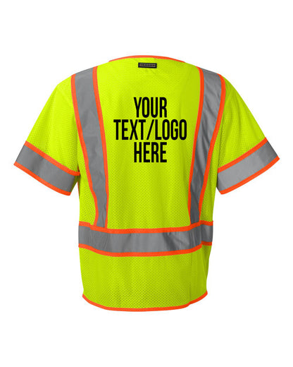 Kishigo - Ultra-Cool™ Six-Pocket Mesh Surveyor’s Vest - 1242-1243 Custom w/ Solid or Reflective Print