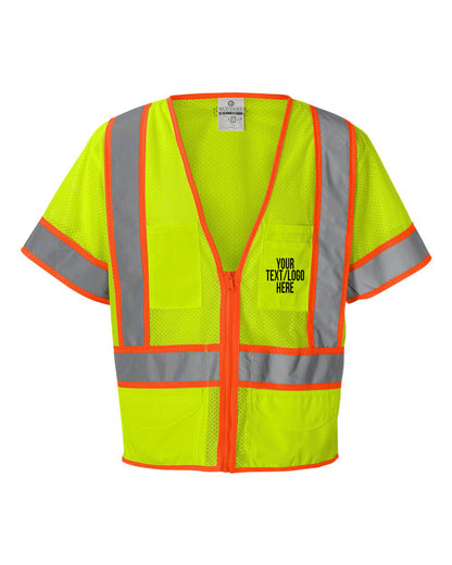 Kishigo - Ultra-Cool™ Six-Pocket Mesh Surveyor’s Vest - 1242-1243 Custom w/ Solid or Reflective Print