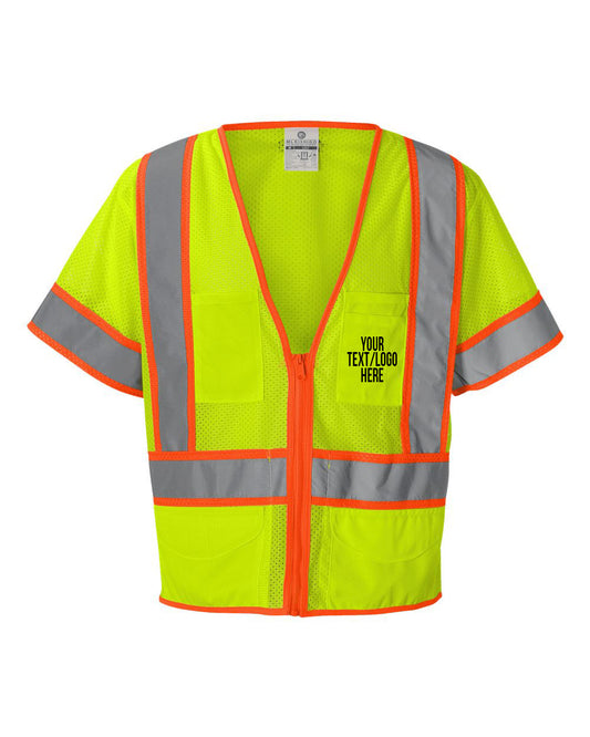 Kishigo - Ultra-Cool™ Six-Pocket Mesh Surveyor’s Vest - 1242-1243 Custom w/ Solid or Reflective Print