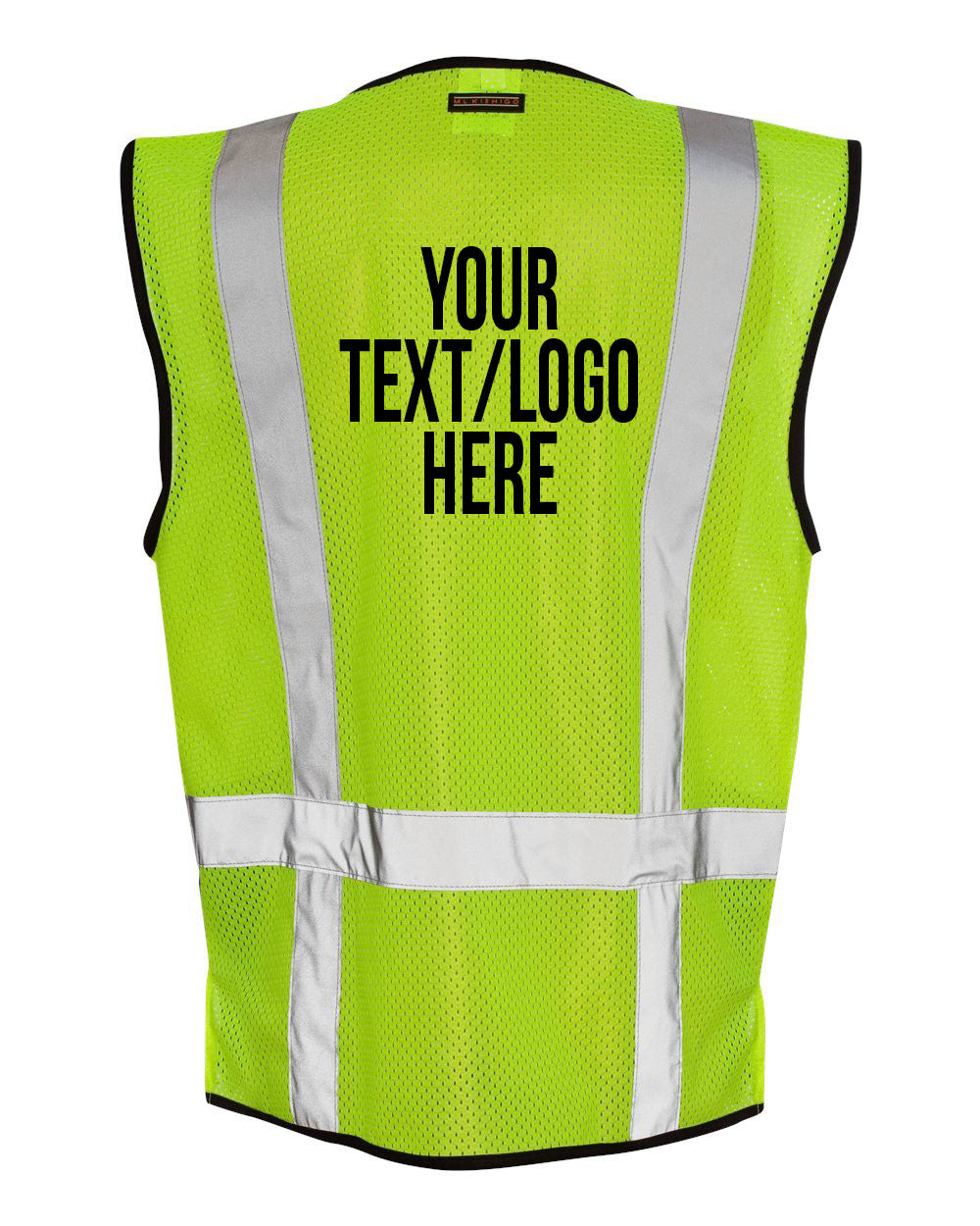 Kishigo - Black Bottom Mesh Class 2 Vest - 1509 Custom w/ Solid or Reflective Print