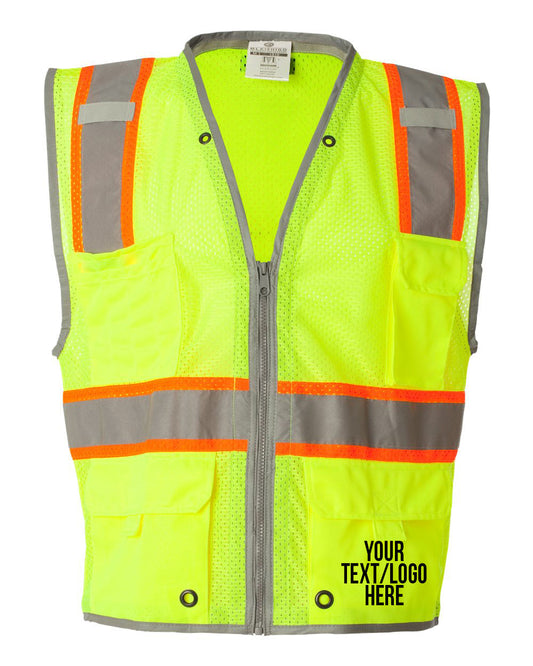 Kishigo - Premium Brilliant Series® Heavy-Duty Class 2 Vest - 1510-1511 Custom w/ Solid or Reflective Print