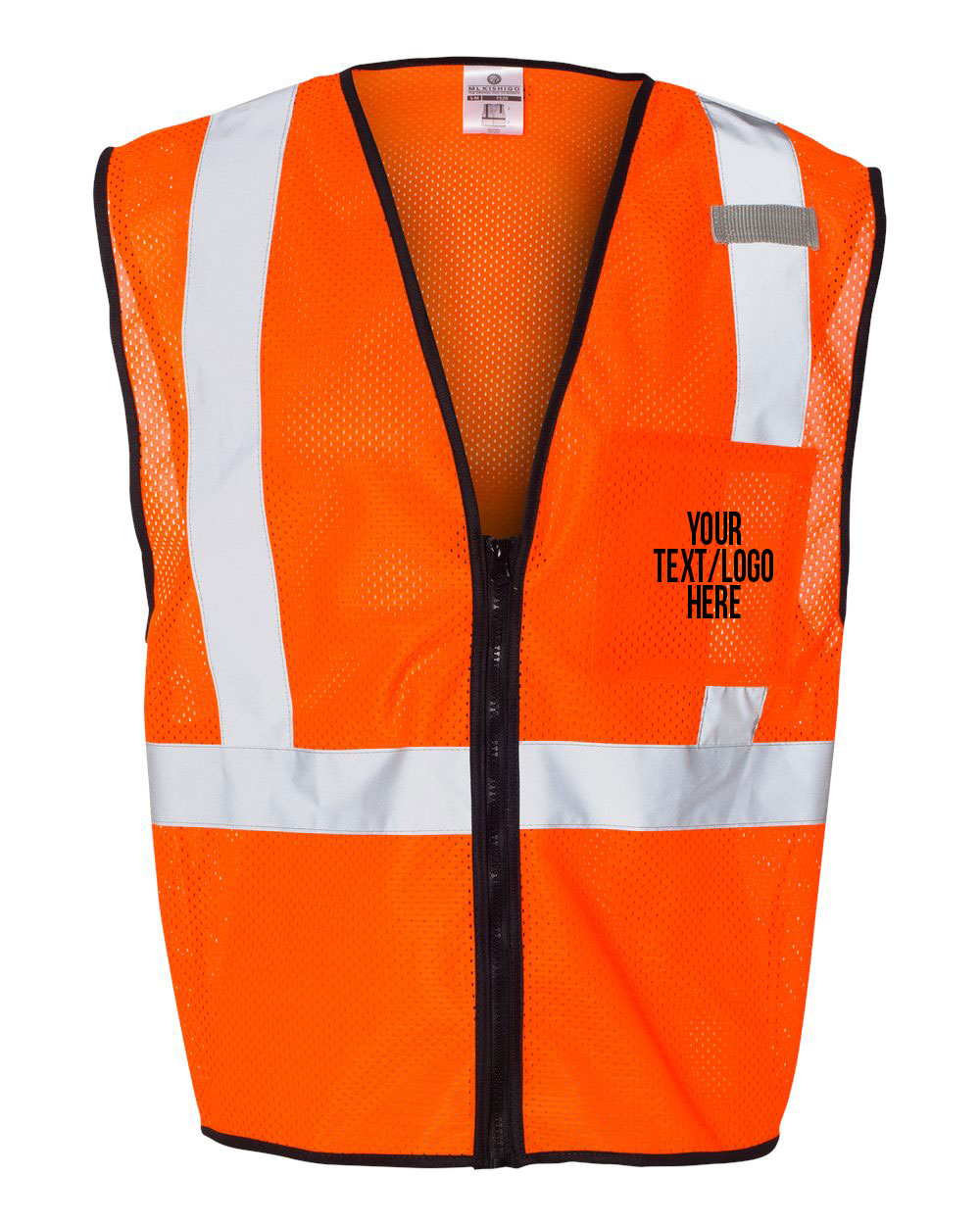 Kishigo - Single Pocket Zipper Mesh Class 2 Vest - 1519-1520 Custom w/ Solid or Reflective Print