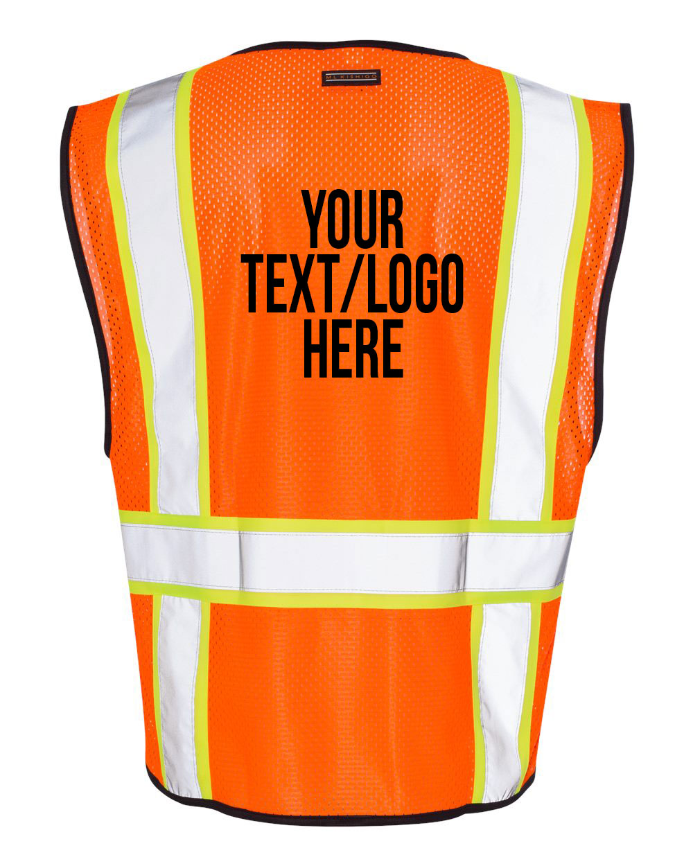 Kishigo - Economy Contrasting Vest with Zippered Front - 1527-1528 Custom w/ Solid or Reflective Print