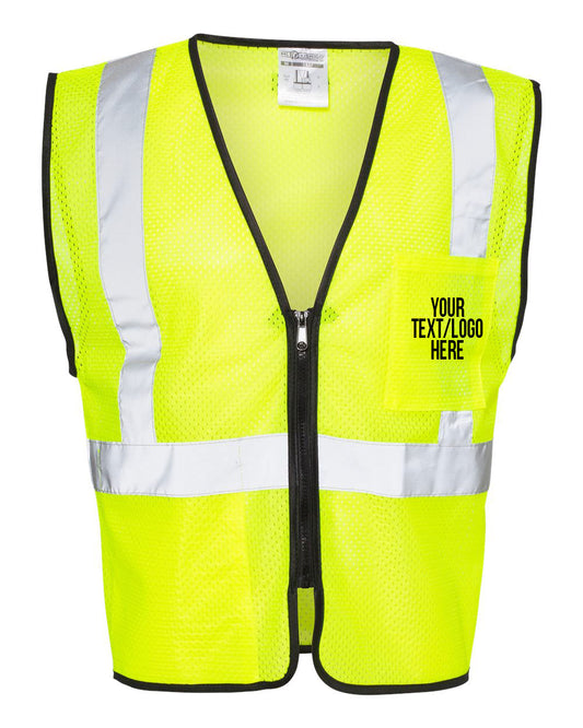 Kishigo - Double-Pocket Zippered Economy Class 2 Vest - 1537-1538 Custom w/ Solid or Reflective Print
