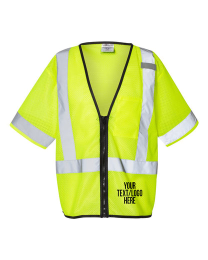 Kishigo - Economy Single Pocket Zipper Vest - 1567-1568 Custom w/ Solid or Reflective Print