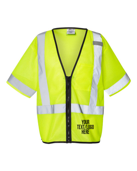 Kishigo - Economy Single Pocket Zipper Vest - 1567-1568 Custom w/ Solid or Reflective Print