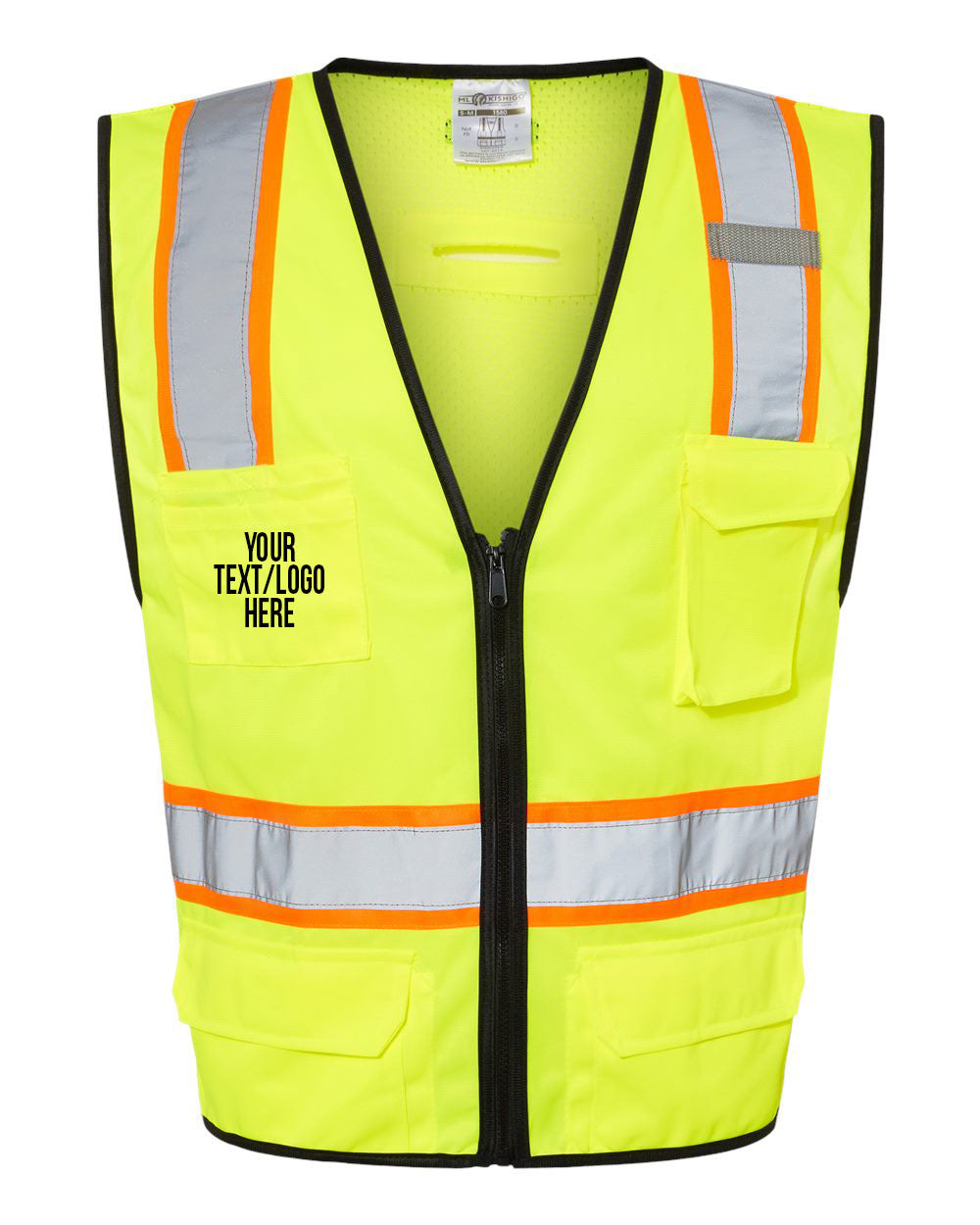 Kishigo - 6 Pocket Contrast Class 2 Vest - 1580-1581 Custom w/ Solid or Reflective Print