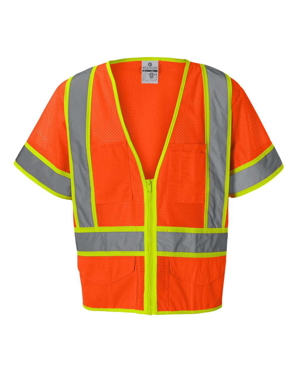 Kishigo - Ultra-Cool™ Six-Pocket Mesh Surveyor’s Vest - 1242-1243 Custom w/ Solid or Reflective Print